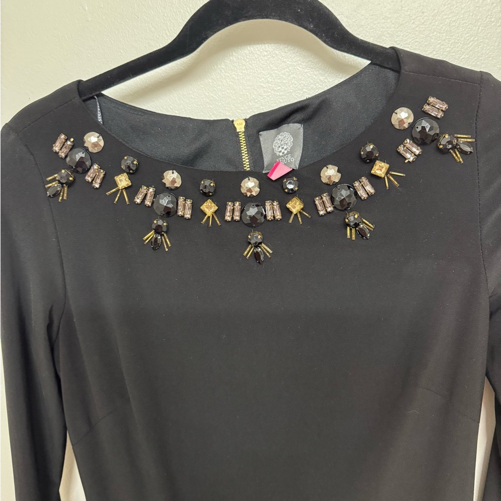 Vince Camuto Black Embellished Cut Out Sheath Dress - Picture 3 of 6